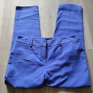 Talbots Petites Womens Pants 10P Blue Textured Cotton Blend
